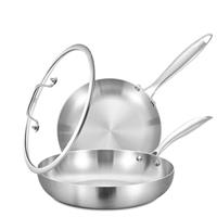 Inqibee Tri-Ply Stainless Steel Frying with Lid,Small Saut Pan,Small Skillet,Induction Cooking Pan,Dishwasher and Oven Safe.