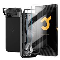 JZG 2+2 Pack Tempered Glass for Google Pixel 8 Pro Screen Protector, 2 Pack Camera Lens Protector, Temperature Sensor & Support Fingerprint Unlock, Easy Installation, Anti-Scratch, HD Clear