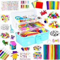BNUZEIYI 3000 Arts and Crafts Supplies for Kids Craft Kit All in 3 Layered Craft Box with Pipe Cleaners Crafts for Kids Age 4-6, 6-8, 8-12 DIY School Supplies Materials Set Toys Gifts for Girls Boys