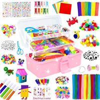 BNUZEIYI 3000 Arts and Crafts Supplies for Kids Craft Kit All in 3 Layered Craft Box with Pipe Cleaners Crafts for Kids Age 4-6, 6-8, 8-12 DIY School Supplies Materials Set Toys Gifts for Girls Boys