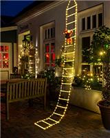 NEXVIN 9.9Ft Christmas Ladder Lights with Santa Claus - 338 LED Christmas Lights, 8 Modes, Timer Memory Function, Mains Powered, Indoor/Outdoor Garden & Xmas Tree Decorations (Warm White)