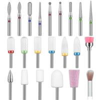 Depvko 22pcs Nail Drill Bits Set, Professional 3/32'' Ceramic Diamond Safety Bits, Cuticle Remover Electric Nail File Bits for Acrylic Gel Nail Efile Drill, Nail Manicure Pedicure Set