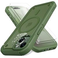 ORETECH Designed for iPhone 13 Case & iPhone 14 Case, with [2 Pack Screen Protector] [Compatible with MagSafe] [Military-Grade Protection] 360 Rugged Armor Shockproof Magnetic Phone Case