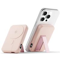 decqle 001 Magnetic Wireless Power Bank 10000mAh Foldable Stand Battery Pack Portable Charger Compatible with MagSafe for iPhone 12/13/14/15 Series 2024 (Black)002