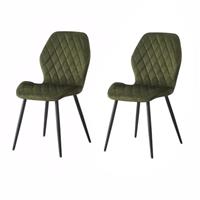 Weegstok Velvet Dining Chairs Set of 2/4/6 Lounge Reception Chair Kitchen Chairs Upholstered Seat Counter Chairs with Metal Legs for Living Dining Room