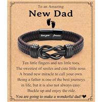 Shuxin Birthday Gifts for Son Dad New Dad Boyfriend Brother Boys, Leather Bracelet Gifts for Men Him on Valentines Day Father's Day Christmas