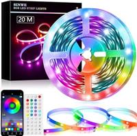 SINWE 20M Music Sync Led Strip Lights with 44 Key Remote and App Control, Color Changing RGB Led Lights for Bedroom, Home, Kitchen, Party and Christmas Decoration