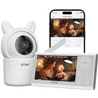 ieGeek 1080p Baby Monitor with Camera and Night Vision, Phone App & 4.3" Split Screen & App Control, 3000mAh Battery, Automatic Tracking, Vox Mode, PTZ, Crying Detection, Humidity & Temperature Sensor