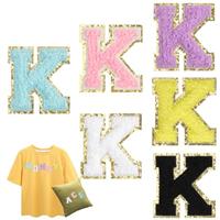 DAJISI 6PCS Chenille Letter Patches, Iron On, Self-Adhesive,