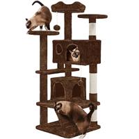 Yaheetech Cat Tree Cat Tower with Scratching Post, 2 Kitty House and Dangling Balls Pet Furniture for Indoor Kittens