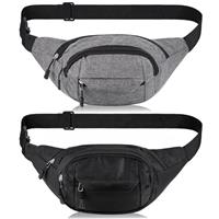 Zocipro 2Pcs Bumbag Waist Bag, 4-Zipper Pockets Adjustable B
