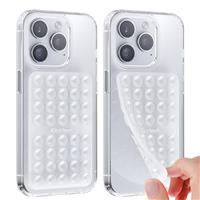 Silicone Suction Cup Phone Case Mount Double Sided, Hands-Free Phone Accessories Holder for Selfies and Videos, Silicon Sticky Phone Grip for iPhone and Android