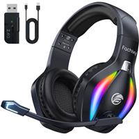 Fachixy2024 NewFC100 Wireless Gaming Headset - 2.4GHz & Bluetooth Headphones with Microphone - 3D Stereo Sound & 50Hrs Battery Life - For PS5,PS4,PC,Mac,Tablets,Switch and Smartphones