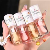 Baorder 4Pcs Hydrating Clear Lip Oil,Crystal Jelly Honey Lip Gloss with Big Brush,Long Lasting Nourishing Lip Care Lip Glow Oil,Moisturizing Tinted Lip Balm,Fresh Texture Clear Lip Gloss Lip Makeup
