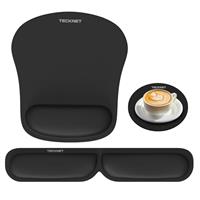 TECKNET 3-in-1 Mouse pad with Wrist Rest, Ergonomic Mouse Pad,Memory Foam Mouse Mat Wrist Support, Keyboard Wrist Rest with Anti-Skid Base,Mouse Mat Comfortable for Office, Gaming, Computer, and Desk