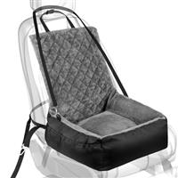 Pet Car Seat - Washable Travel Dog & Cat Bed, 25 Lbs Max, Safety Belts, Pockets
