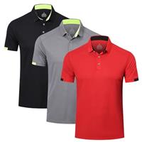 HUAKANG 3 Pack Mens Polo Shirts Short Sleeve Breathable Quick Dry Golf Top Running Sports Tee Top Gym Workout Polo T Shirts
