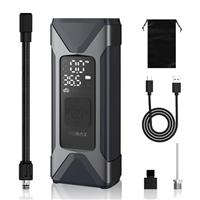 ASMAX Tyre Inflator Cordless Air Compressor, 160 PSI Portable Electric Bike Pump with Tyre Pressure Gauge, Rechargeable Tyre Pump with LED & 7500mAh Power Bank for Car/Motorcycle/Bicycle/Ball