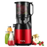 Cold Press Juicer Machines,Fretta Slow Masticating Juicer with 108MM Large Feed Chute,Juicer Machines Fit Whole Fruits&Vegetables Easy Clean Self Feeding,200W,High Juice Yield,BPA Free Tritan