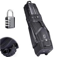 CHAMPKEY Golf Travel Bag Flight with Wheels | With Sturdy Plastic Hard Case Top | Premium Oxford Fabric Golf Bag - High Performance Bag Travel Case