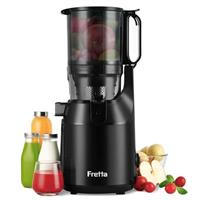 Cold Press Juicer Machines,Fretta Slow Masticating Juicer with 108MM Large Feed Chute,Juicer Machines Fit Whole Fruits&Vegetables Easy Clean Self Feeding,200W,High Juice Yield,BPA Free Tritan