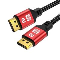 jojobnj DisplayPort Cable 2.1, DP Cable 10m 16K,10K,8K@60Hz, 4K@144Hz, 2K@240Hz,32.4GbpsHBR3 Support 32.4Gbps, HDR 4:4:4 / HDR 10 and HDCP 2.2 for Laptop PC TV Gaming Monitor-Red