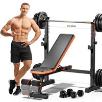 Fostoy 770lbs Weight Bench, Adjustable Bench Press,Weight Benches for Home Gym Flat Incline Bench for Full Body Strength Training