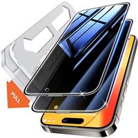 Tentoki Screen Protector for iPhone all,2 Pack Full Coverage Tempered Glass Film 9H+ Military-Grade Protection [Auto Dust Elimination] [No Bubbles No Dust] [Ultra-Transparent]