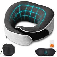 Airplane Pillow, Memory Foam Travel Pillow, 360 Support Neck Pillow for Traveling, Airplane Pillow for Long Flight, Compact And Ergonomic Plane Neck Pillow