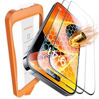 TORRAS [Full Screen Tempered Glass for iPhone Screen Protector, 8FT Military Shatterproof, 9H Anti-Scratch, No Bubbles No Dust, Durable Screen Protector iPhone Glass (2 Pack)