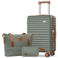 SHOWKOO Suitcase Sets Hard Shell 100% PC Expandable Lightweight Carry on Travel Hand Luggage with Double Spinner Wheels & TSA Lock