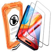 UniqueMe for iPhone 15 Pro Max Screen Protector - 2 Pack [Auto Alignment] Auto Dust Removal 9H Hardness 6.7 inch Full Coverage Screen Tempered Glass Bubble Free Case Friendly