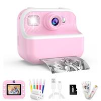 Kids Camera Instant Print, Toys for 3-12 Year Old Girls Christmas Birthday Gifts, 48MP Kids Selfie Digital Camera, 1080P HD Children Toddler Camera with 32GB Card