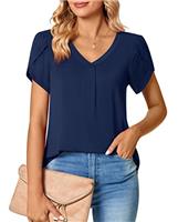 Bestbee Womens Dressy Chiffon Blouses 2024 Summer Short Slee
