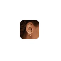 MACACHII Sterling Silver Earrings for Women Small Stud Hoop Climber Ear Stack 14K Gold Plated Hypoallergenic Light-weight Sleeper Earring Earring Sets for Multiple Piercings 3 Pairs