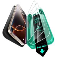 ESR 3 Pack 9H+ Glass for iPhone 15 Pro Max Screen Protector, [Military Grade Shatterproof & Longest Durable] Full Coverage Tempered Glass with Updated Easy Installation Tool