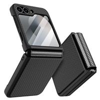Doeshine for Samsung Galaxy Z Flip 6 Case with Back Screen Protector & Hinge Protection, Slim Fit Stylish Texture Non-Slip Hard Shockproof Protective Cover for Samsung Galaxy Z Flip 6 (Black)