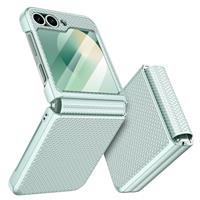 Doeshine for Samsung Galaxy Z Flip 6 Case with Back Screen Protector & Hinge Protection, Slim Fit Stylish Texture Non-Slip Hard Shockproof Protective Cover for Samsung Galaxy Z Flip 6 (Black)