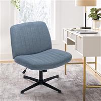 COLAMY Wide Office Chair, Padded Armless Task VanityChair Swivel Home Office Desk Chair 115Rocking Mid Back Ergonomic ComputerChair for Home Working, Make Up, Gaming Cross Base, DarkGrey