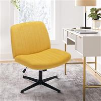 COLAMY Wide Office Chair, Padded Armless Task VanityChair Swivel Home Office Desk Chair 115Rocking Mid Back Ergonomic ComputerChair for Home Working, Make Up, Gaming Cross Base, DarkGrey