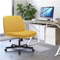 COLAMY Wide Office Chair, Padded Armless Task Vanity Chair Swivel Home Office Desk Chair 115Rocking Mid Back Ergonomic Computer Chair for Home Working, Make Up, Gaming With Wheels, DarkGrey