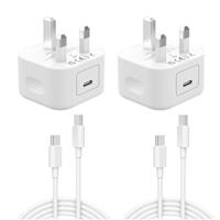 for iPhone 15 Fast Charger, [MFi Certified] 2Pack 20W PD USB C Charger Plug with 6FT USB C to C Cable for iPhone 16/15/15 Plus/15 Pro/15 Pro Max, iPad Pro/Air/Mini, USB C Charger UK Power Adapter