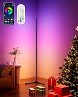 WISIMMALL LED Floor Lamp, 64.5" RGB Corner Floor Lamp Works with APP and Remote, Colour Changing Standing Lamp with 398 Dimmable Modes, Mood Lighting for Living Room Bedroom