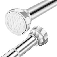Maatte Black Shower Curtain Pole,No Drilling Adjustable Tension Shower Curtain Poles for Bathroom,Stainless Steel Metal Shower Rod, Anti-Slip, No Rust