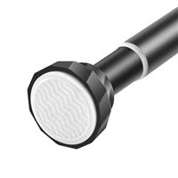 Maatte Black Shower Curtain Pole,No Drilling Adjustable Tension Shower Curtain Poles for Bathroom,Stainless Steel Metal Shower Rod, Anti-Slip, No Rust