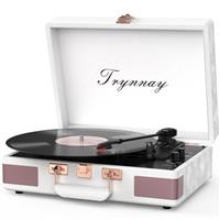 Trynnay Record Player 3 Speed Bluetooth Portable Suitcase R610 FU