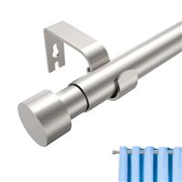 Curtain Poles, New Upgraded Metal Reinforced Curtain Pole, Curtain Pole With Brackets Fittings Set For Living Room, Bathroom, Bedroo Windows&Door