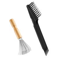 2Pcs Hair Brush Cleaner Tool Wooden Mini Hairbrush Cleaner T