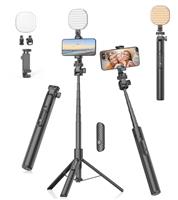 Gahenwo Vlogging Kit, Selfie Stick with Light, Extendable Phone Tripod with Selfie Light & Wireless Remote, Portable Phone Tripod Stand compatible with iPhone/Android/insta360/Action Camera