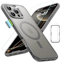ESR for iPhone 15 Pro Max Case (5 in 1) Set, Translucent Matte Case with Screen Protector and Camera Lens Protectors, Compatible with MagSafe, Military-Grade Protection, Classic Series, Frosted Black